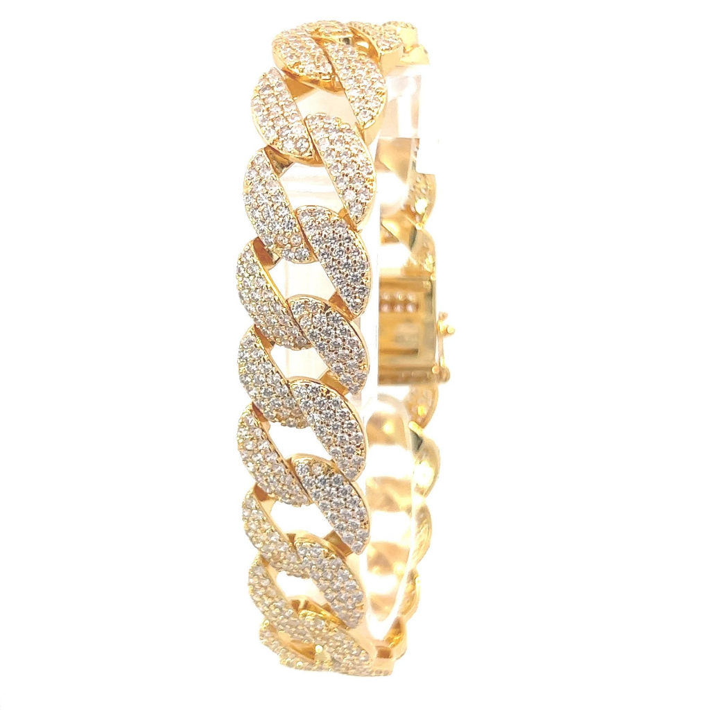 L590 Lắc tay Nam cuban đính full đá CZ cao cấp