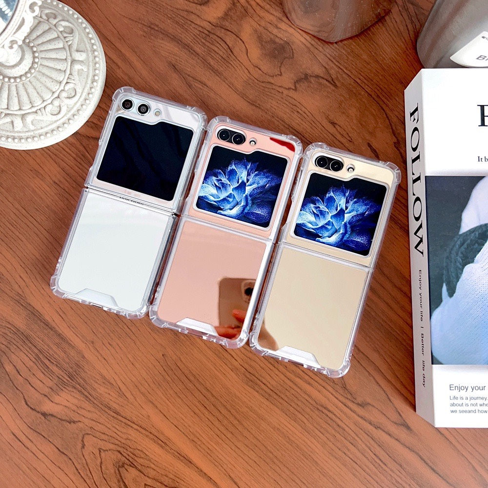 Z FLIP 5/Z FLIP 4/Z FLIP 3 _ ỐP Điện Thoại Mặt Gương Chống Sốc Cho samsung galaxy zflip 5 z flip5 fl