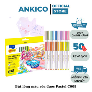 Bút lông 20 màu Pastel Fiber Pen Thiên Long Colokit SWM-C008 bút màu pastel siêu xinh ANKICO