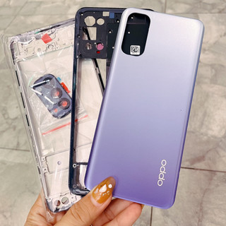 Vỏ sườn Reno 4 4g tím có kính camera và khay sim