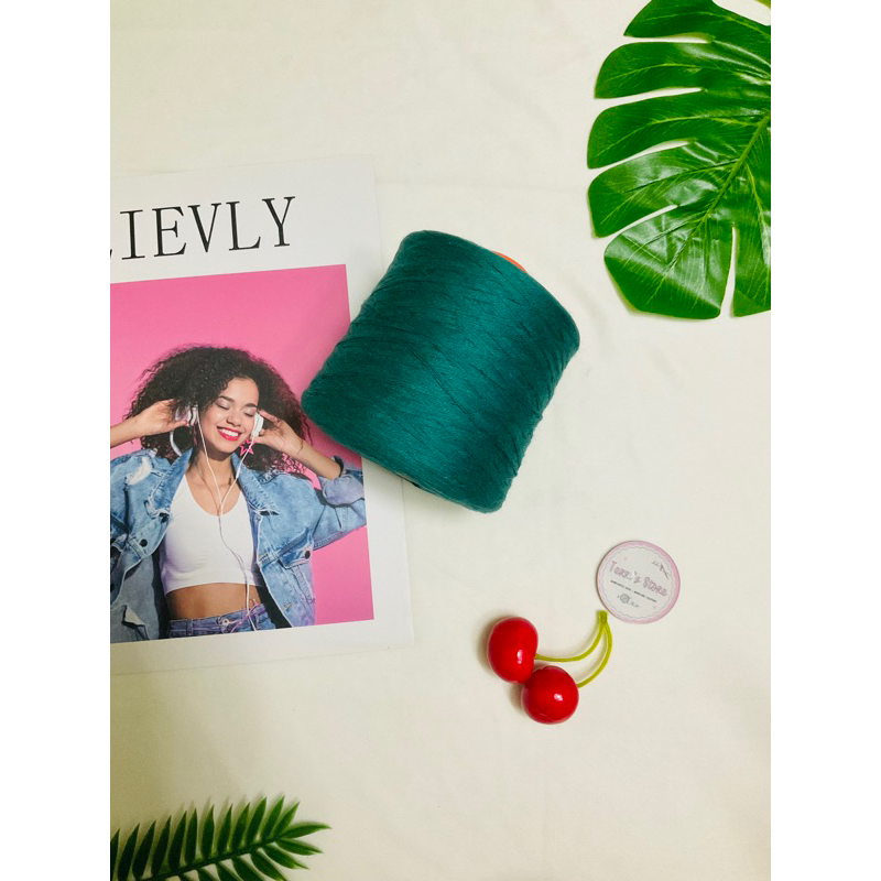 Yarn - Sợi 100% Cotton_Hàng Ý - Sợi chập  - Mền bóng nhẹ - Móc áo váy áo dài - Sợi mùa hè