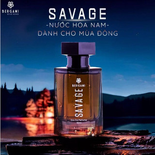 Nước hoa nam bergami savage man thơm lâu lưu hương 24h 50ml/chai, nước hoa chính hãng mùi hương nam tính mạnh mẽ