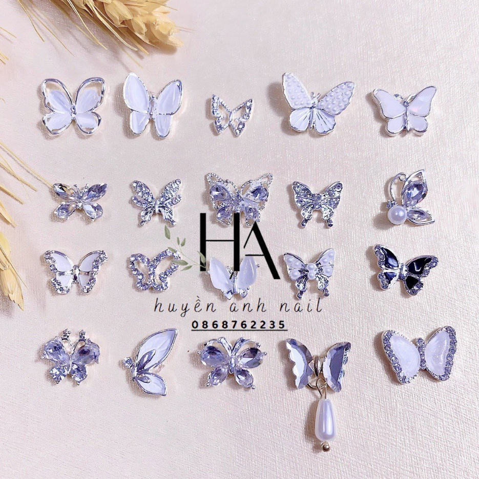 Charm nail - Charm đính móng - charm nail cao cấp - charm bướm các loại màu trắng