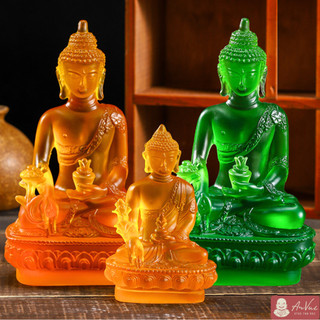 Tượng phật dược sư 12 cm 19 cm, tượng composite lưu ly đủ 7 màu