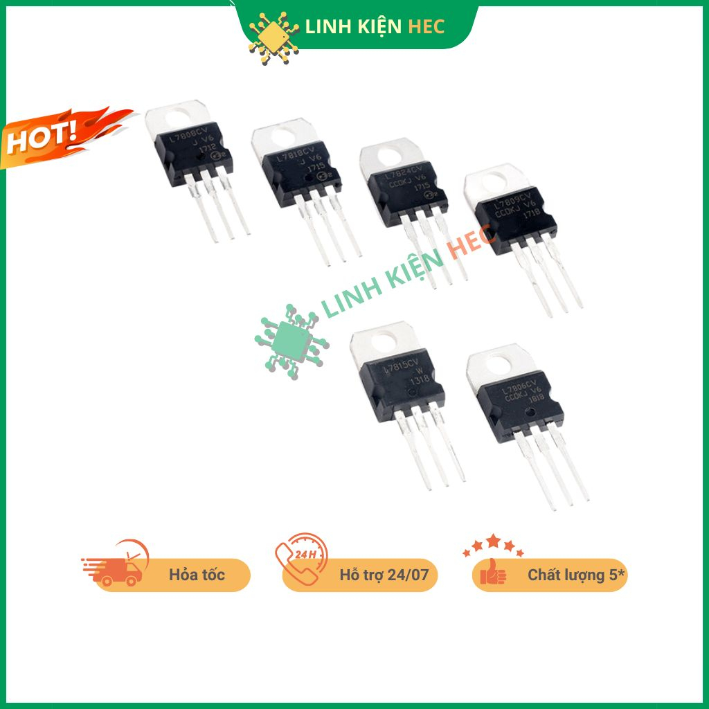IC nguồn TO-92 L7805CV 7806 7808 7809 7810 7812 7815 7818 7824 chính hãng linh kiện hec