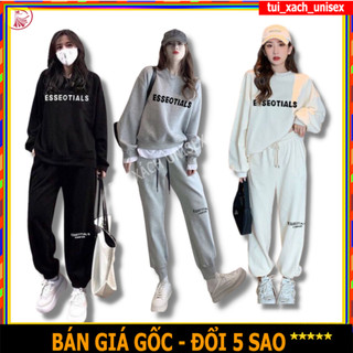 ❤️ GIÁ SỈ ❤️ Đồ Bộ Quần Áo Thể Thao Nam Nữ Chất Thun Nỉ Kẻ Sọc Có Khóa Kéo Loại Dày Đẹp , Sét Mặc Nhà Mùa Đông ESSEN
