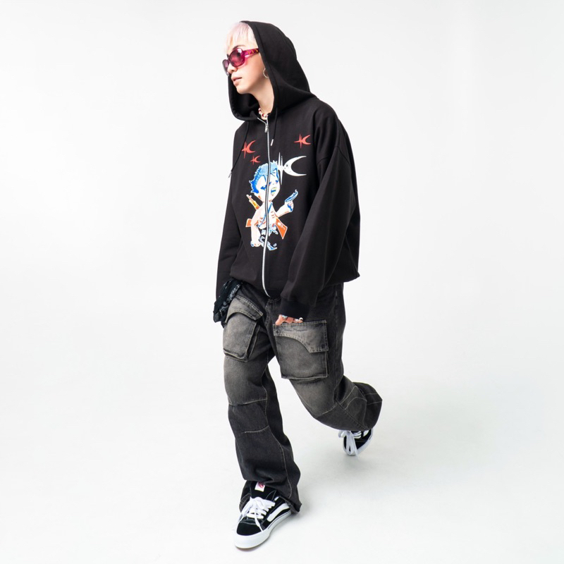 Áo khoác hoodie zip 4NIGHTY ”ALL AT WAR”