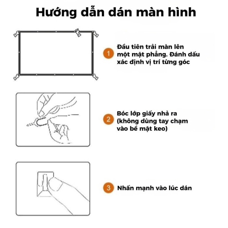 Màn hình chiếu phản quang dán tường dùng cho các loại máy chiếu 60inch, 84inch, 100inch