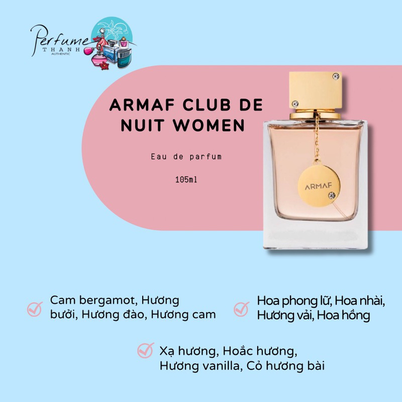 Nước Hoa , lăn nách CLUB DE NUIT WOMAN chính hãng