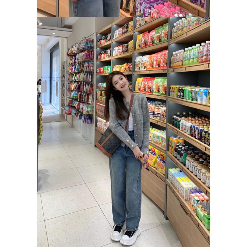 Áo Cadigan Màu Xám