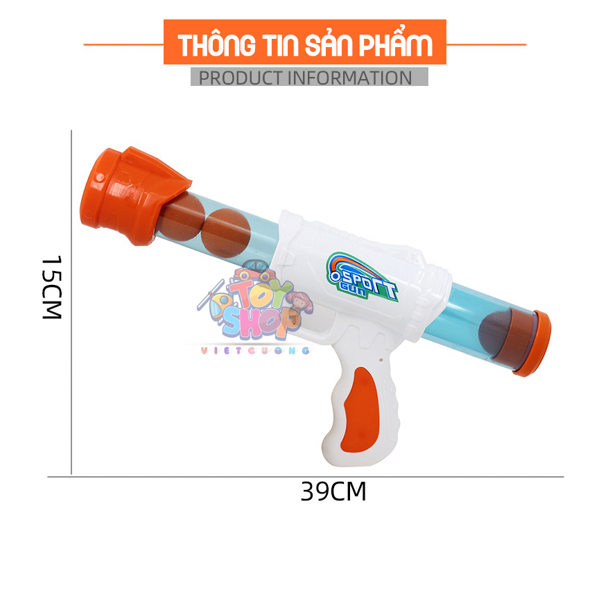 Đồ chơi súng hơi nén bắn đạn xốp mềm, súng đồ chơi có độ chính xác cao