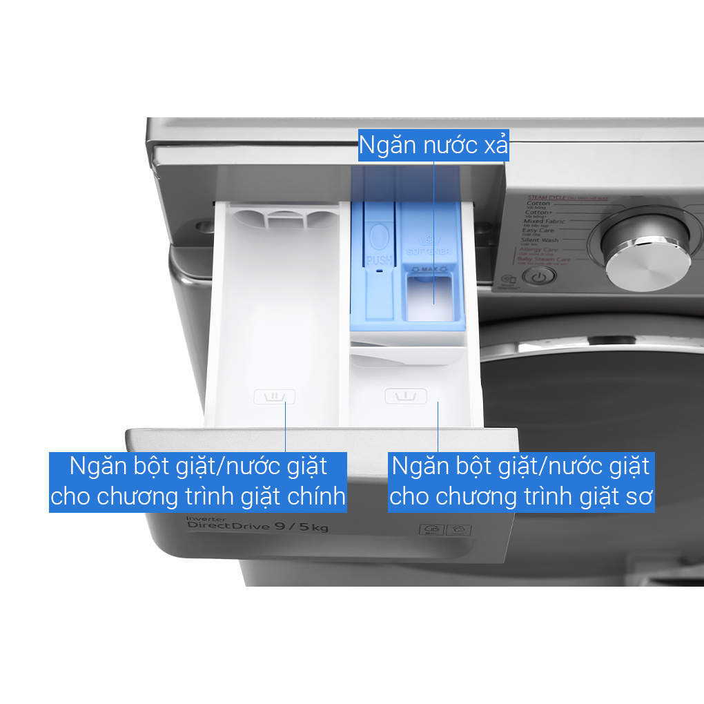 Máy giặt sấy LG AI DD Inverter giặt 9 kg - sấy 5 kg FV1409G4V