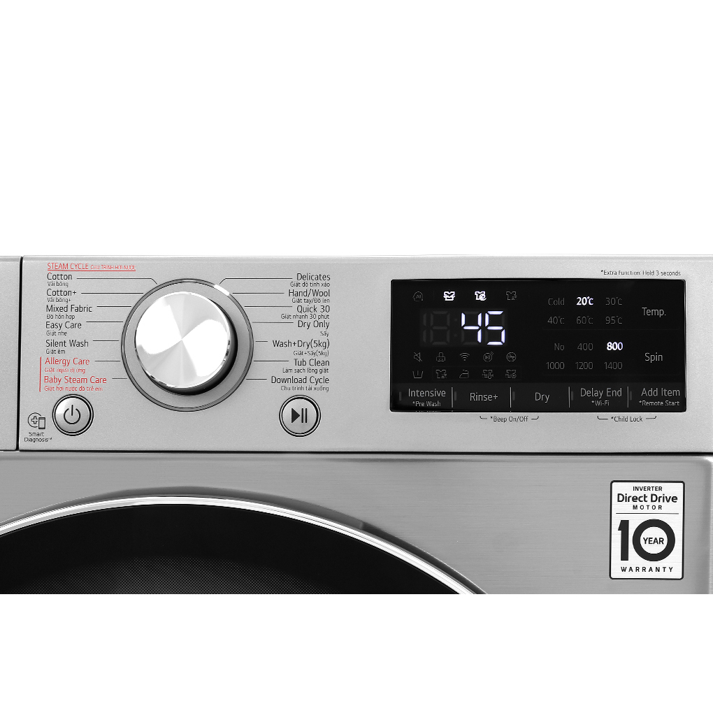 Máy giặt sấy LG AI DD Inverter giặt 9 kg - sấy 5 kg FV1409G4V