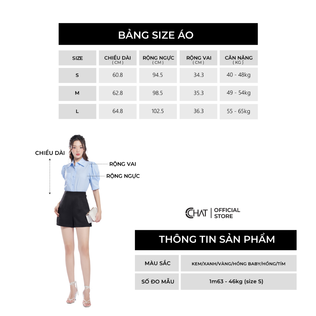 Áo Sơ Mi Nữ 𝐂𝐂𝐇𝐀𝐓 Tay Xoắn Dáng Suông Chất Thô Cao Cấp Thanh Lịch 13SNT2005ST