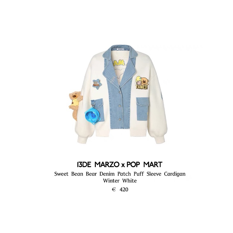 Áo khoác len 13De Marzo kèm gấu và túie sẵn size M