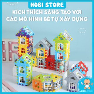 Bộ đồ chơi lắp ghép xếp hình ô vuông lego Caro Puzzle Building Block mô hình nhà khối xây dựng kiến trúc lâu đài 3 chiều