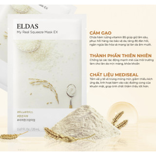 Mặt nạ dưỡng da eldas natural 7 days dưỡng ẩm trắng da chống lão hóa cho da dầu mụn khô gấp gấp