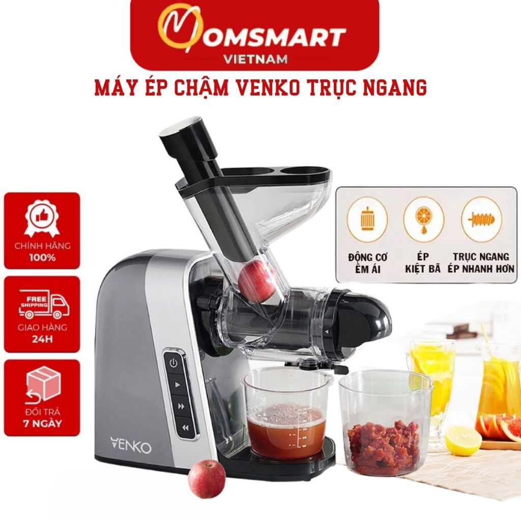 Máy ép chậm trục ngang Venko VS30 miệng ép lớn ép trái cây nguyên quả ép kiệt bảo hành 36 tháng