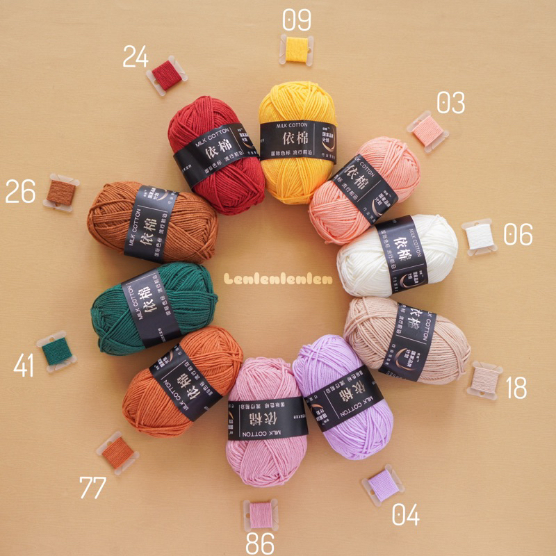 LEN MILK COTTON MÁC ĐEN 50g