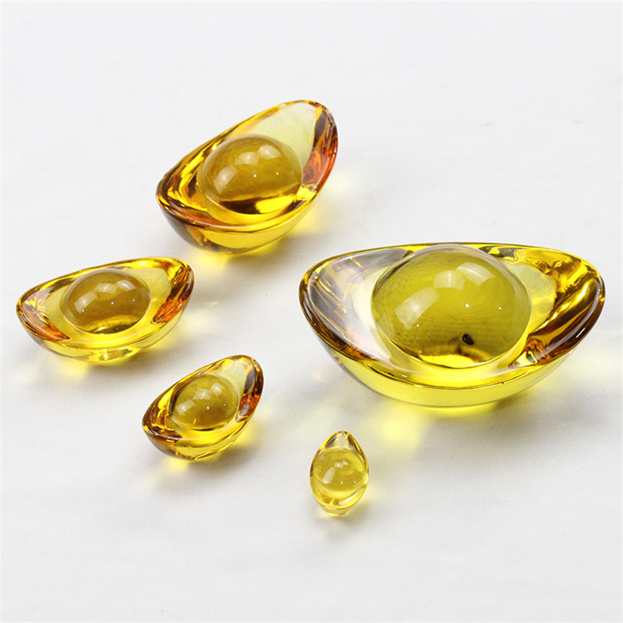 Thỏi vàng pha lê may mắn Kim Nguyên Bảo 3 kích cỡ