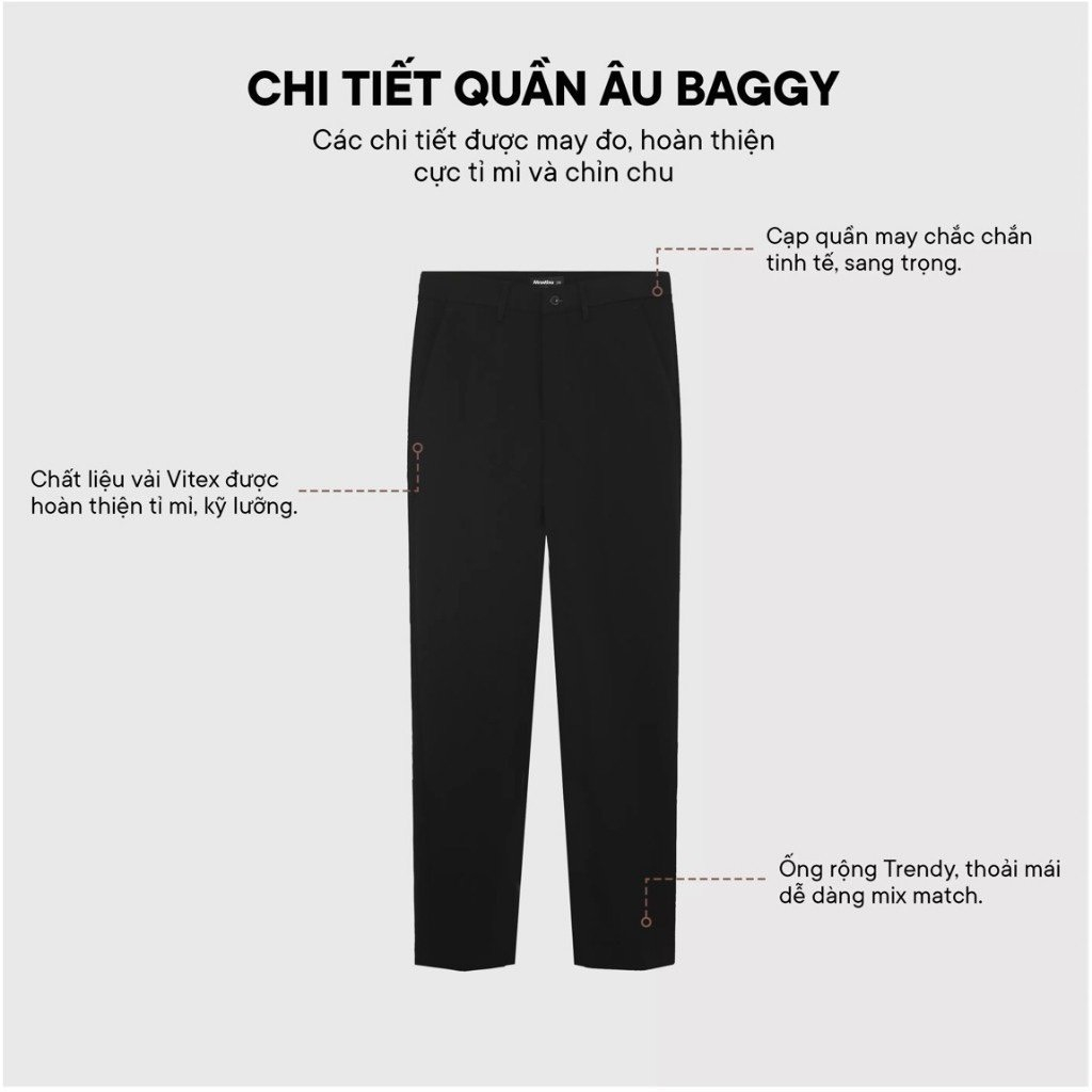 Quần baggy nam ống rộng vải Hàn cao cấp, co giãn phân loại tây âu Premium thời trang BAGGY 01... Chính hãng