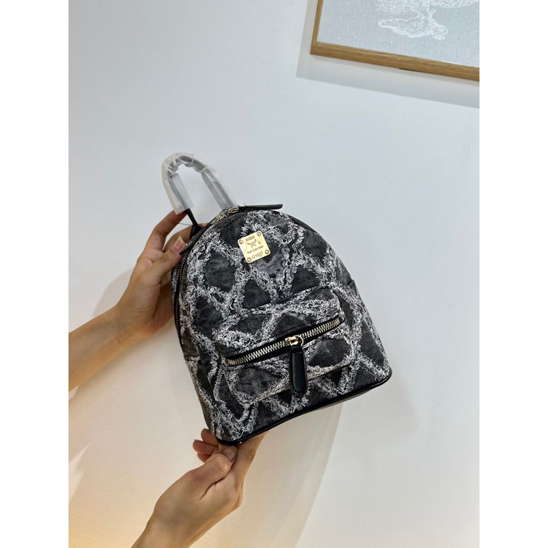Balo size mini 20cm vải bò sờn mác vuông hàng mới thời trang