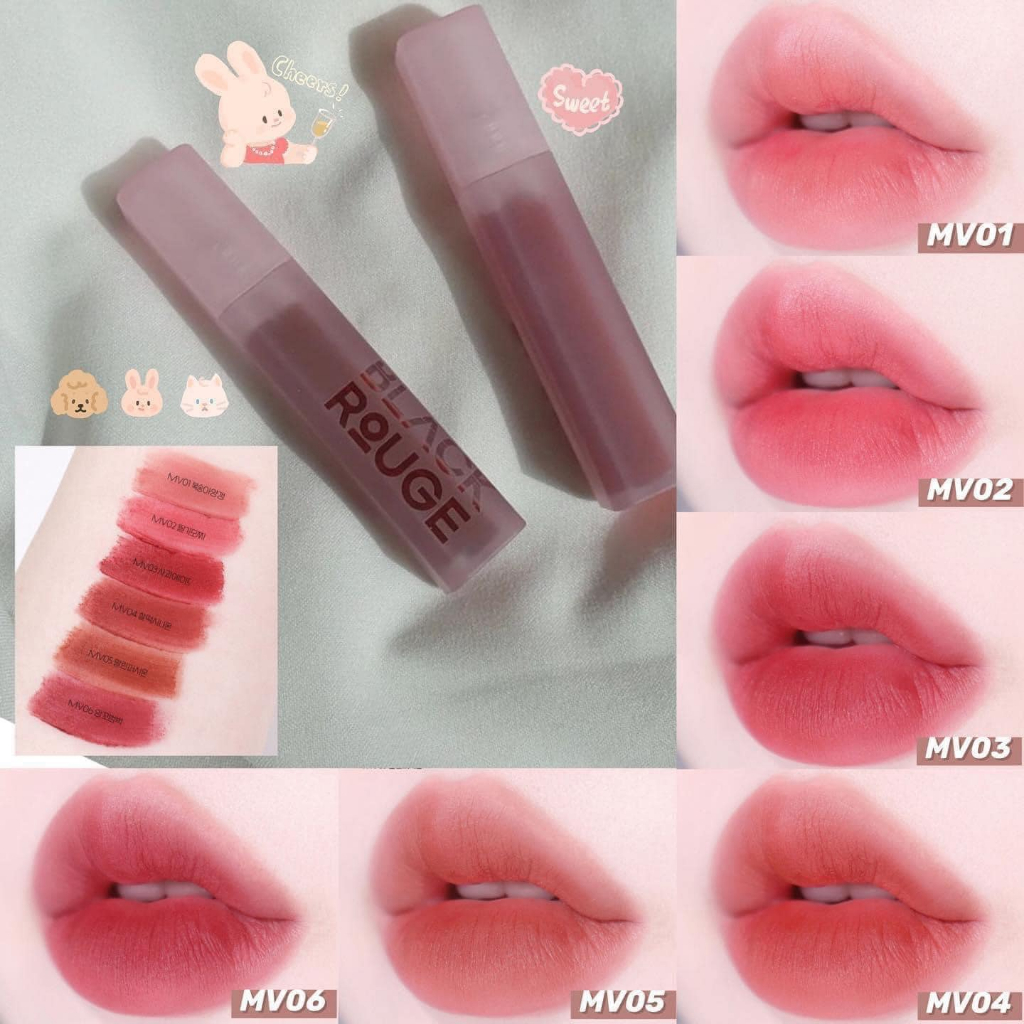 Son Kem Nhung Mịn Black Rouge Muddish Cushion Velvet MV03 MV04 MV05 MV06 DL06 DL14 - Bebeau