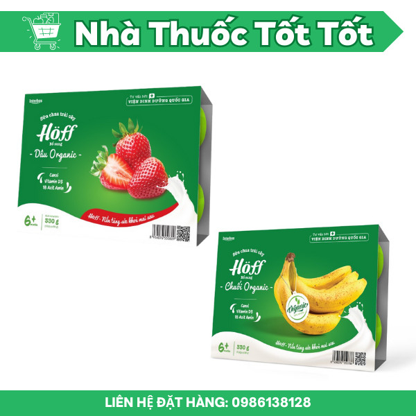 Sữa Chua Organic Hoff (2 lốc - 12 hộp) ⚡ CHÍNH HÃNG ⚡ Bộ Đôi Sữa Chua Bổ sung 18 loại Acid Amin cần thiết cho cơ thể