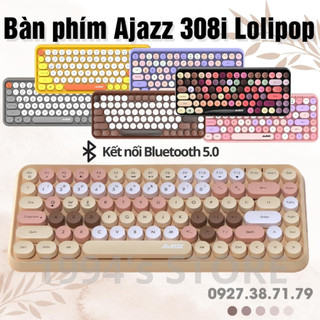 FREESHIP Bàn Phím Không Dây Giả Cơ Ajazz 308i Bluetooth - Dùng được cho Máy tính bàn, Laptop, Điện thoại, Máy tính bảng