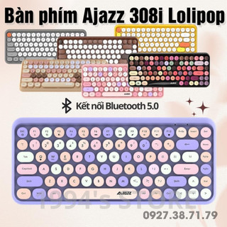 Ajazz 308i - Bàn Phím Giả Cơ Không Dây Bluetooth - Dùng được tất cả HĐH của PC, laptop, điện thoại, máy tính bảng....