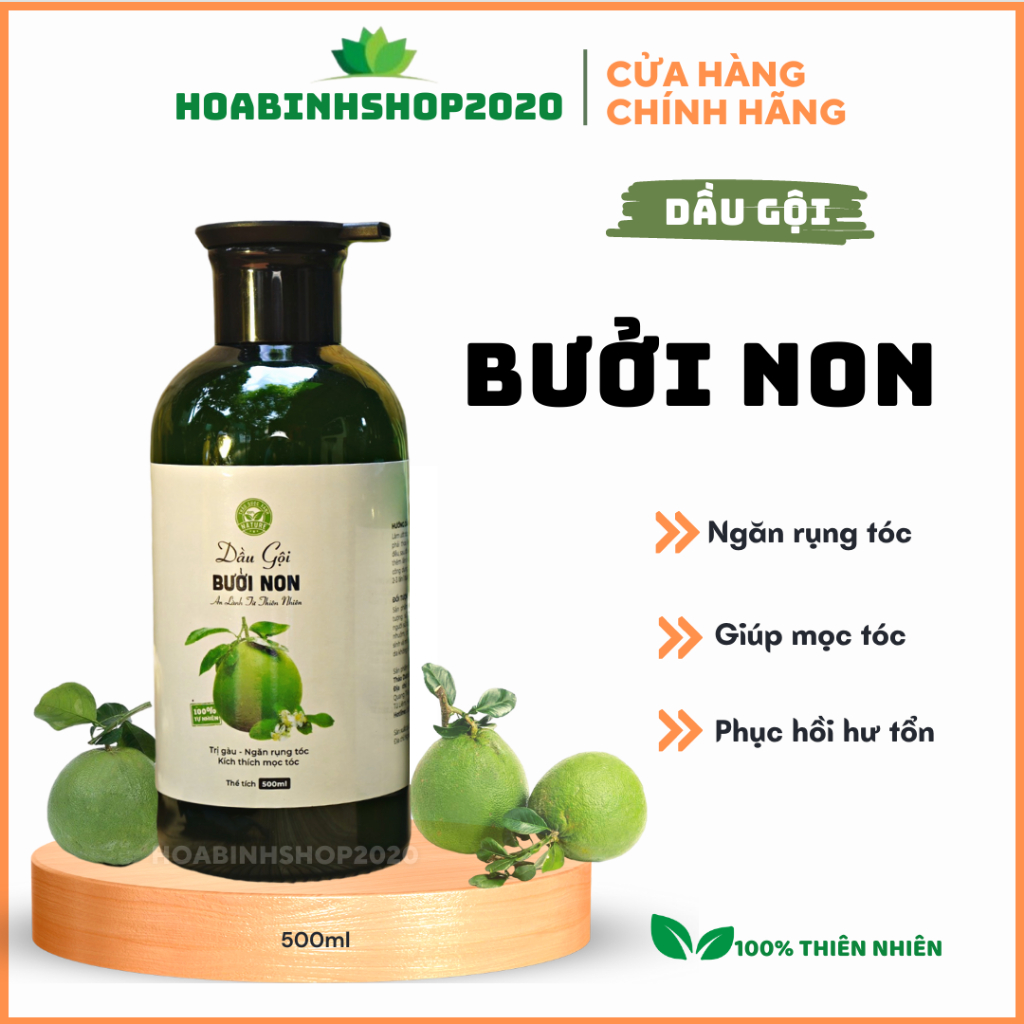 [CHÍNH HÃNG] Dầu gội bưởi non 100% thảo dược/ Dầu xả bưởi handmade giúp giảm gàu, ngăn rụng tóc, kích thích mọc tóc