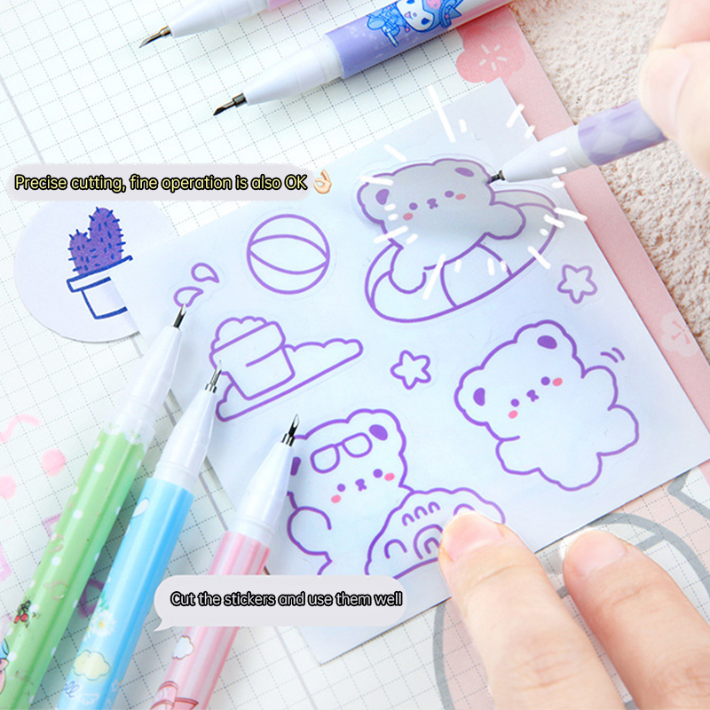 Bút hai đầu Sanrio sáng tạo Bút keo điểm Máy cắt giấy Bút hai trong một