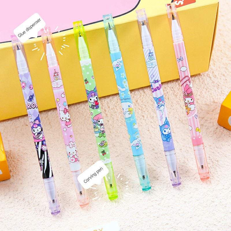 Bút hai đầu Sanrio sáng tạo Bút keo điểm Máy cắt giấy Bút hai trong một