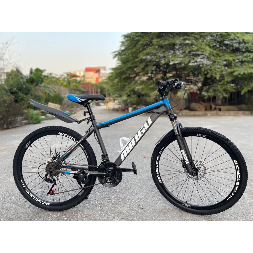 Xe đạp Mingu bánh 26inch ,đầy đủ màu sắc có kèm chắn bùn, còi, đèn phản quang, kệ để bình nước