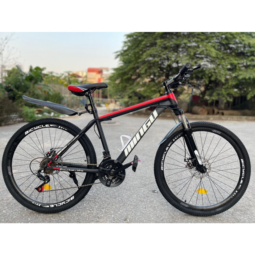 Xe đạp Mingu bánh 26inch ,đầy đủ màu sắc có kèm chắn bùn, còi, đèn phản quang, kệ để bình nước