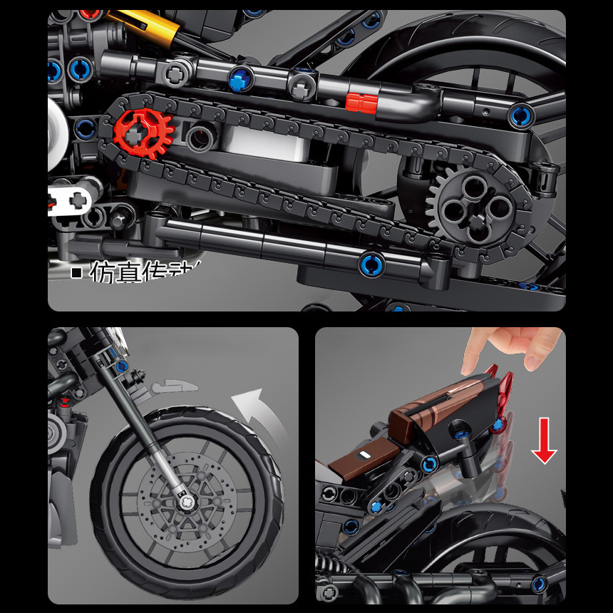 Đồ Chơi Lắp Ráp Mô Hình Xe Mô Tô Phân Khối Lớn Ducati Diavel / BMW / Honda / Kawasaki Tỉ Lệ 1:8 Siêu Xe Máy 672002