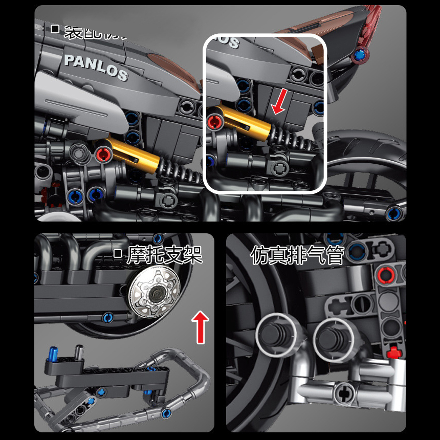 Đồ Chơi Lắp Ráp Mô Hình Xe Mô Tô Phân Khối Lớn Ducati Diavel / BMW / Honda / Kawasaki Tỉ Lệ 1:8 Siêu Xe Máy 672002