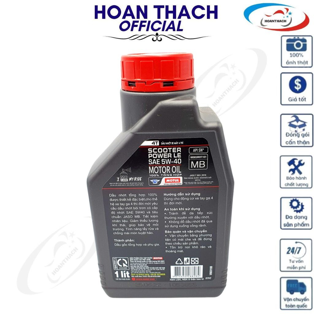 Dầu nhớt xe tay ga MOTUL SCOOTER POWER LE 4T 5W40 HOANTHACH
