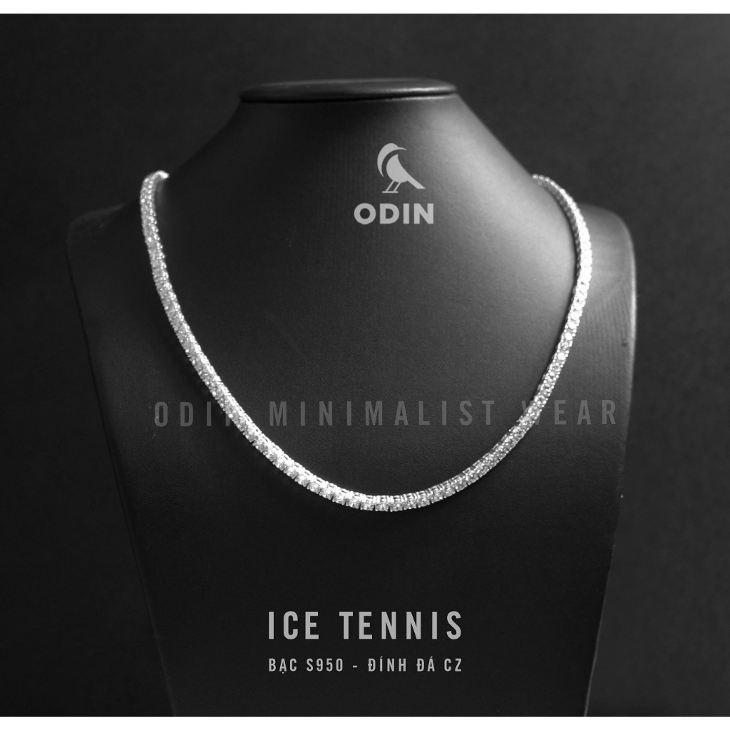 Dây chuyền Ice Tennis ODIN ODIN - bạc Italy s925 đính đá cz - bảo hành làm sáng gắn đá 12 tháng