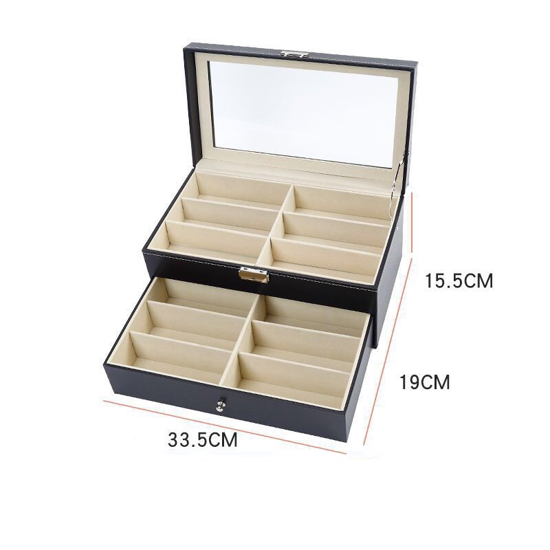 Hộp Đựng Mắt Kính 12 Ngăn 2 Tầng 33.5x19x15.5cm 016