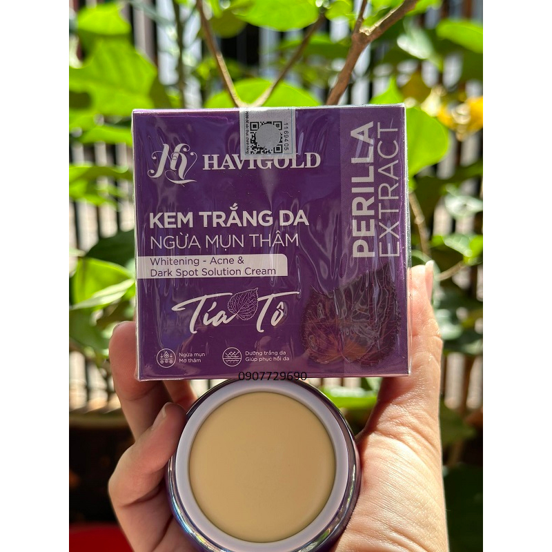 Kem trắng da ngừa mụn thâm  tía tô Havigold