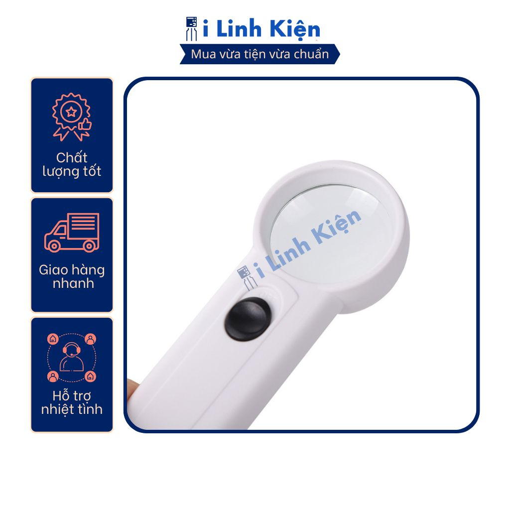 Kính lúp phóng đại 15x tay cầm có đèn Led trợ sáng chuyên dụng chất lượng cao.