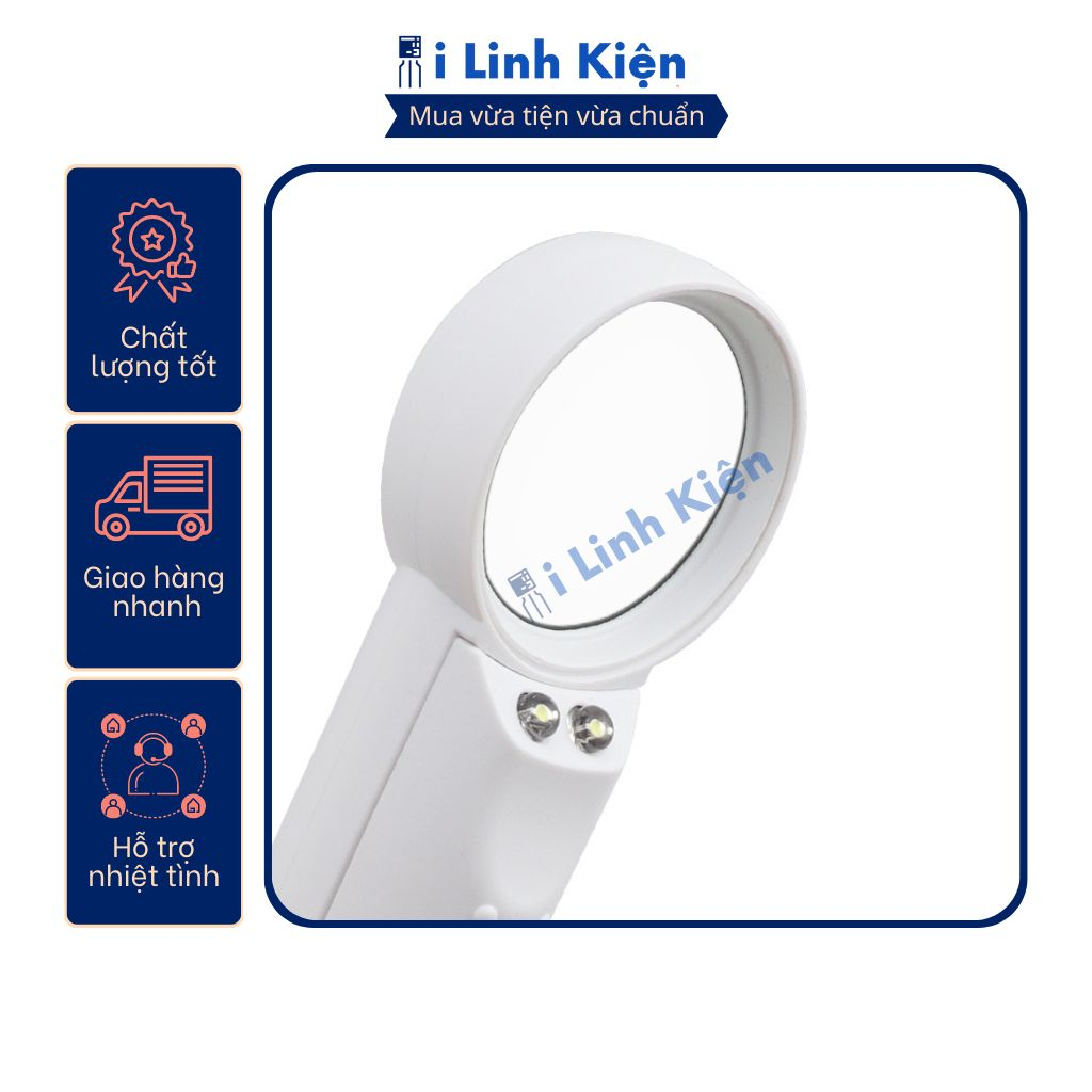 Kính lúp phóng đại 15x tay cầm có đèn Led trợ sáng chuyên dụng chất lượng cao.