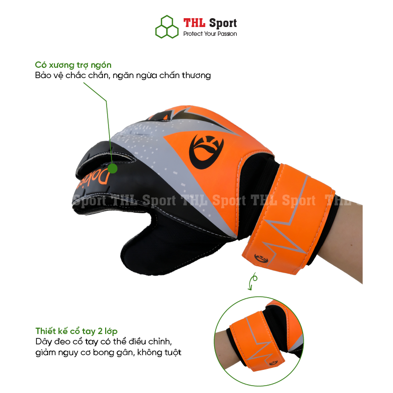 Găng tay thủ môn chuyên nghiệp, găng tay bắt gôn chống nước, có size