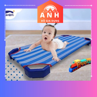 Giường lưới mầm non thoáng mát có 2 thanh đỡ an toàn cho bé 120x60x10cm