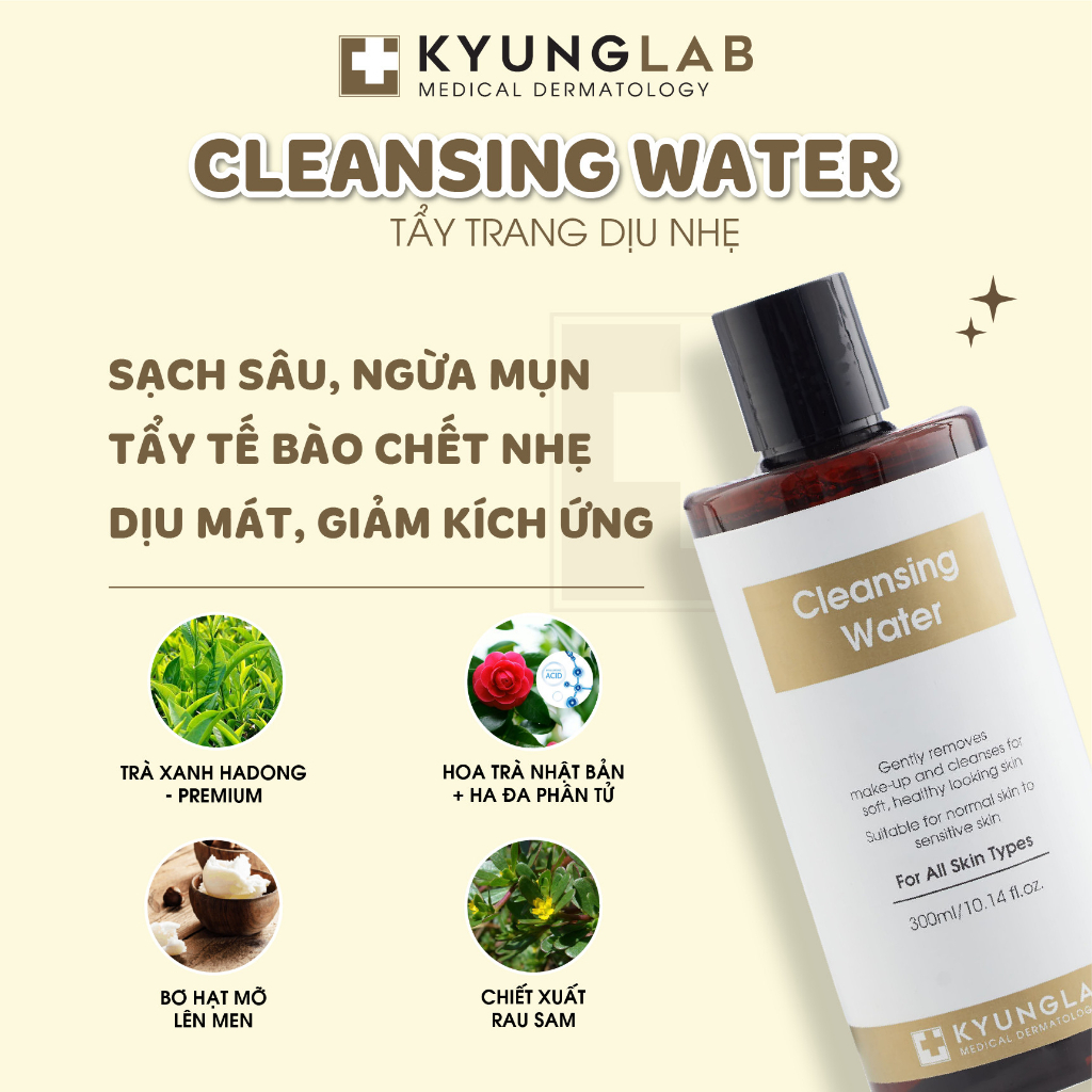 Nước tẩy trang KyungLab Cleansing Water 300ml dịu nhẹ làm sạch sâu dưỡng ẩm da0