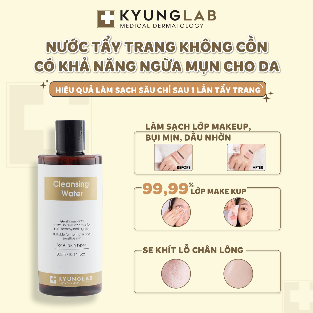 Nước tẩy trang KyungLab Cleansing Water 300ml dịu nhẹ làm sạch sâu dưỡng ẩm da0