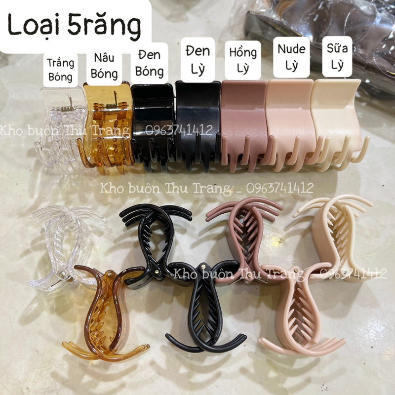 Kẹp càng cua, kẹo tóc 3răng 5răng nhiều màu
