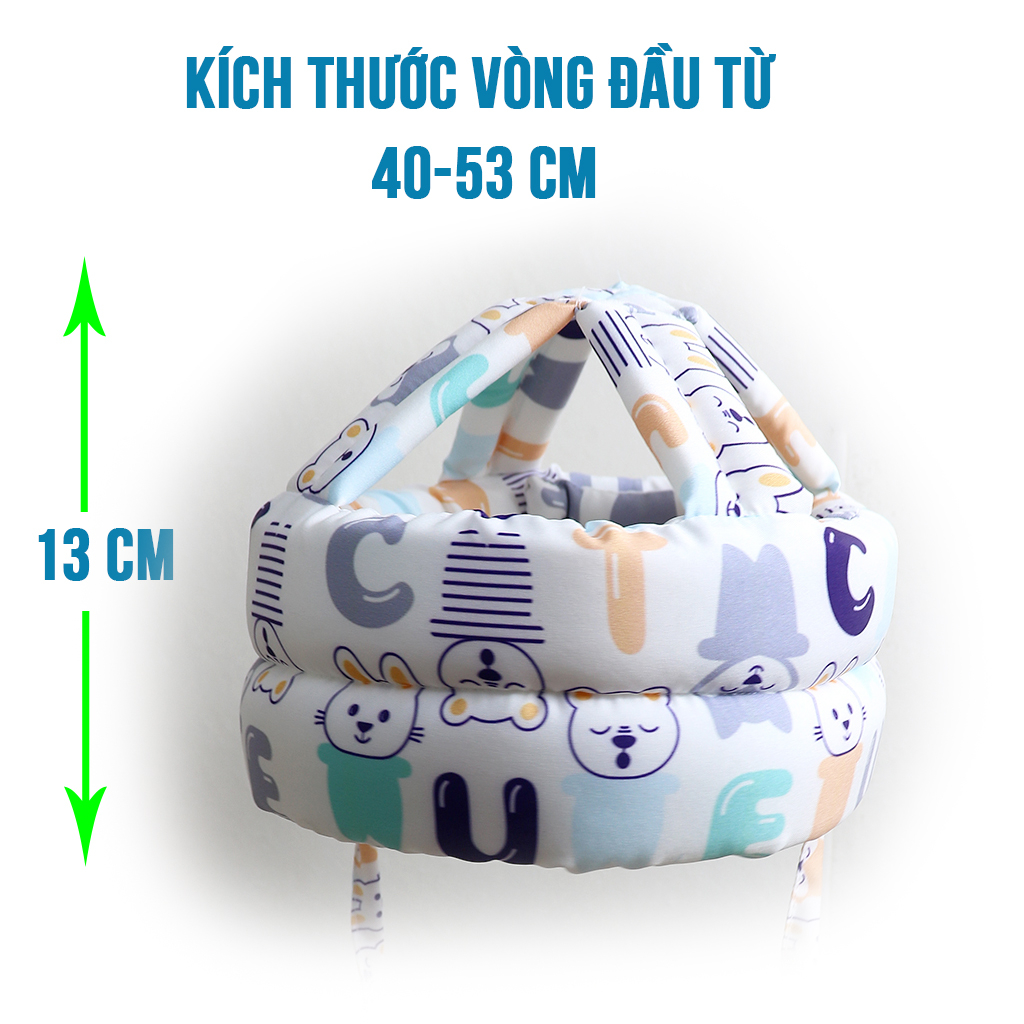 Mũ bảo vệ đầu cho bé tập đi - Mũ bảo hiểm cho bé Alphabet