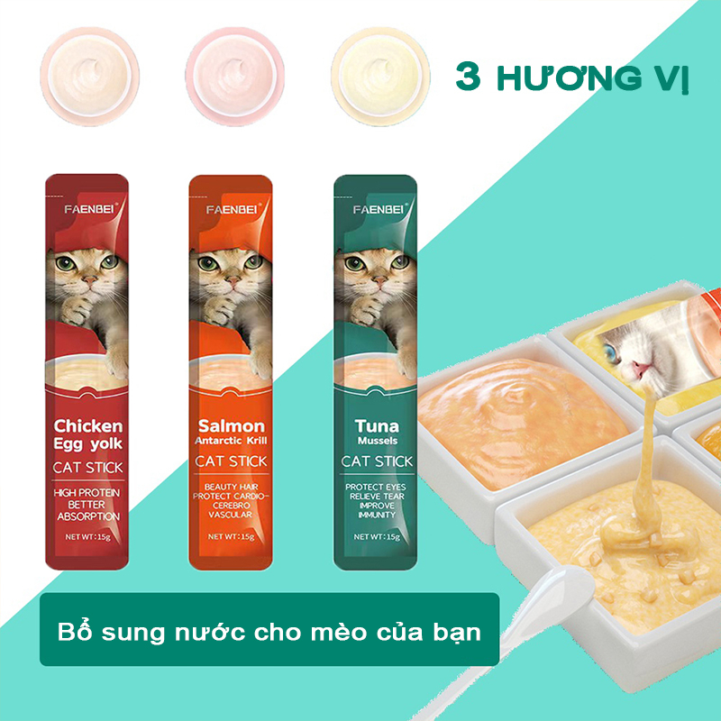 Súp thưởng cho mèo  thanh 15g - Xúc Xích, Thức ăn cho mèo